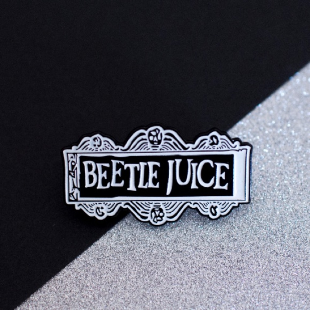 🎉 New Beetle Juice Sign Enamel Brooch Pin
